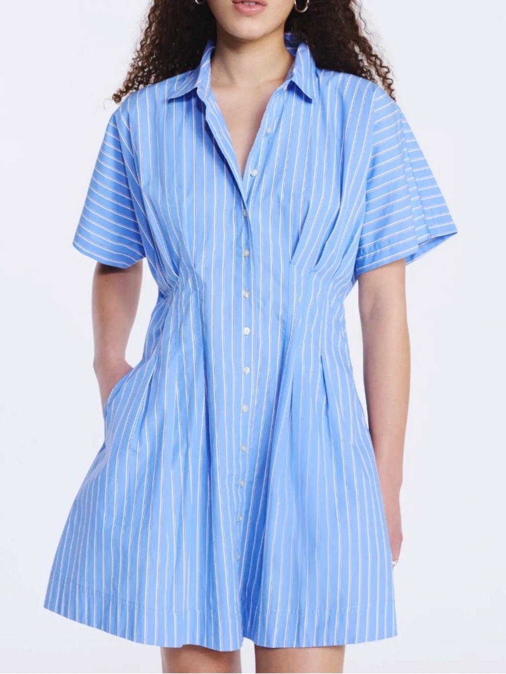 Free Assembly Women Cotton Corset Mini Shirtdress (Size: XL)